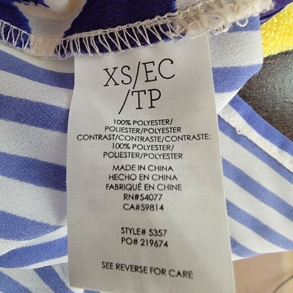 Cabi floral & stripes shirt tail hem tank top cami size xs - Picture 5 of 5